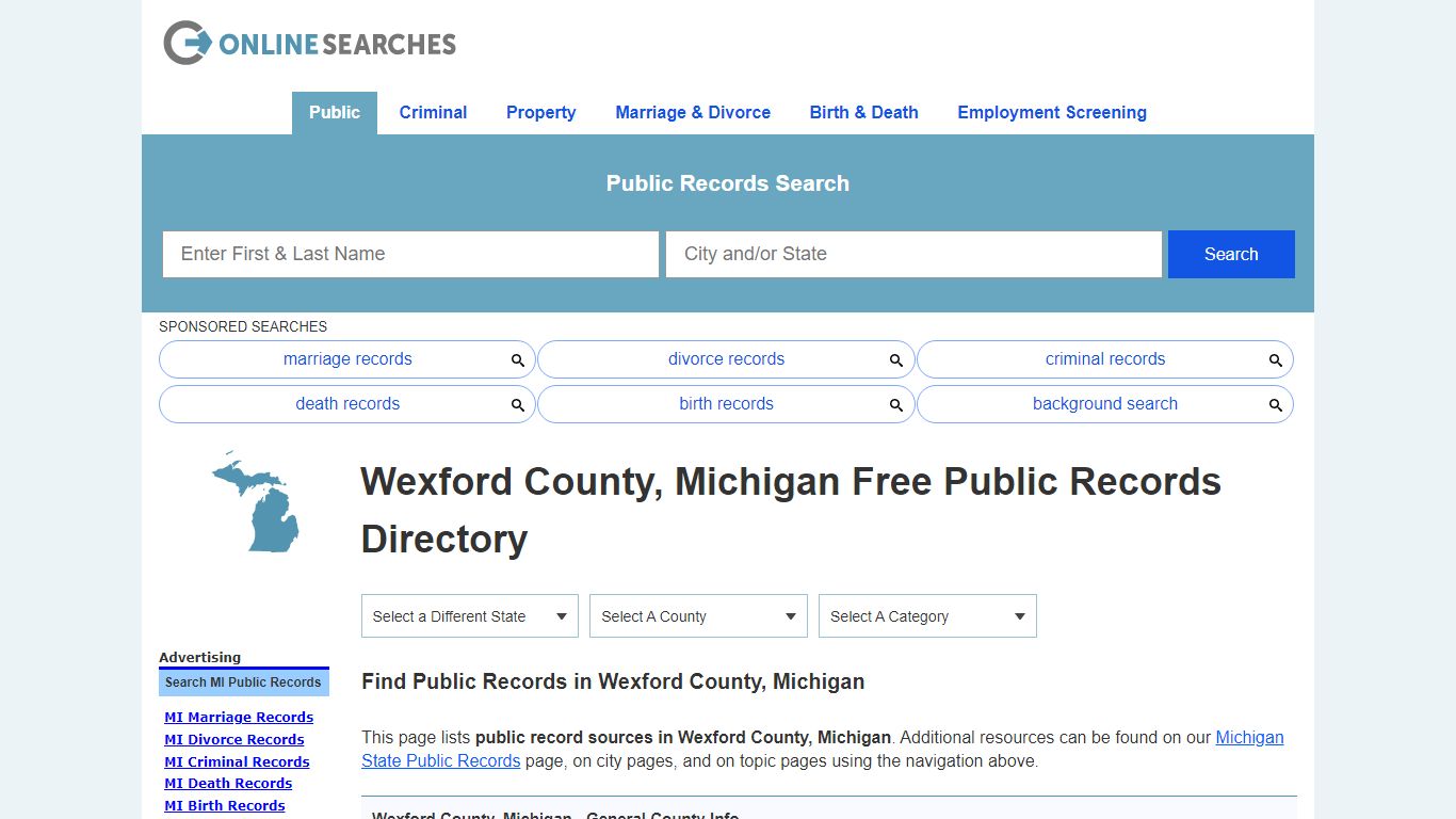 Wexford County, Michigan Public Records Directory