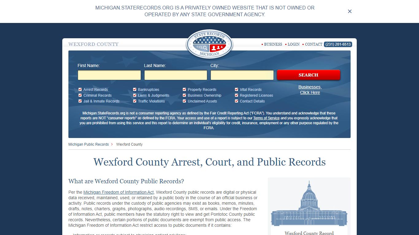 Wexford County Arrest, Court, and Public Records
