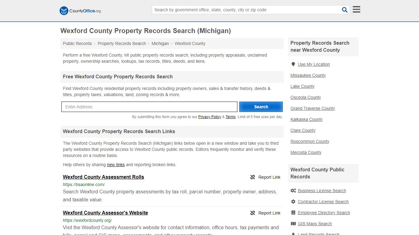 Wexford County Property Records Search (Michigan) - County Office