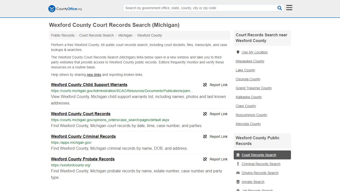 Wexford County Court Records Search (Michigan) - County Office