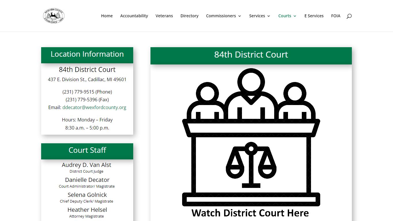 District Court | Wexford County Michigan